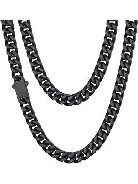 Stylish Cuban Link Chain Necklace for Men - Waterproof Stainless Steel Jewelry